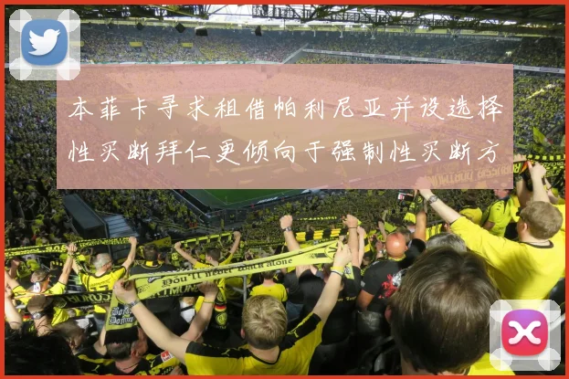 本菲卡寻求租借帕利尼亚并设选择性买断拜仁更倾向于强制性买断方案